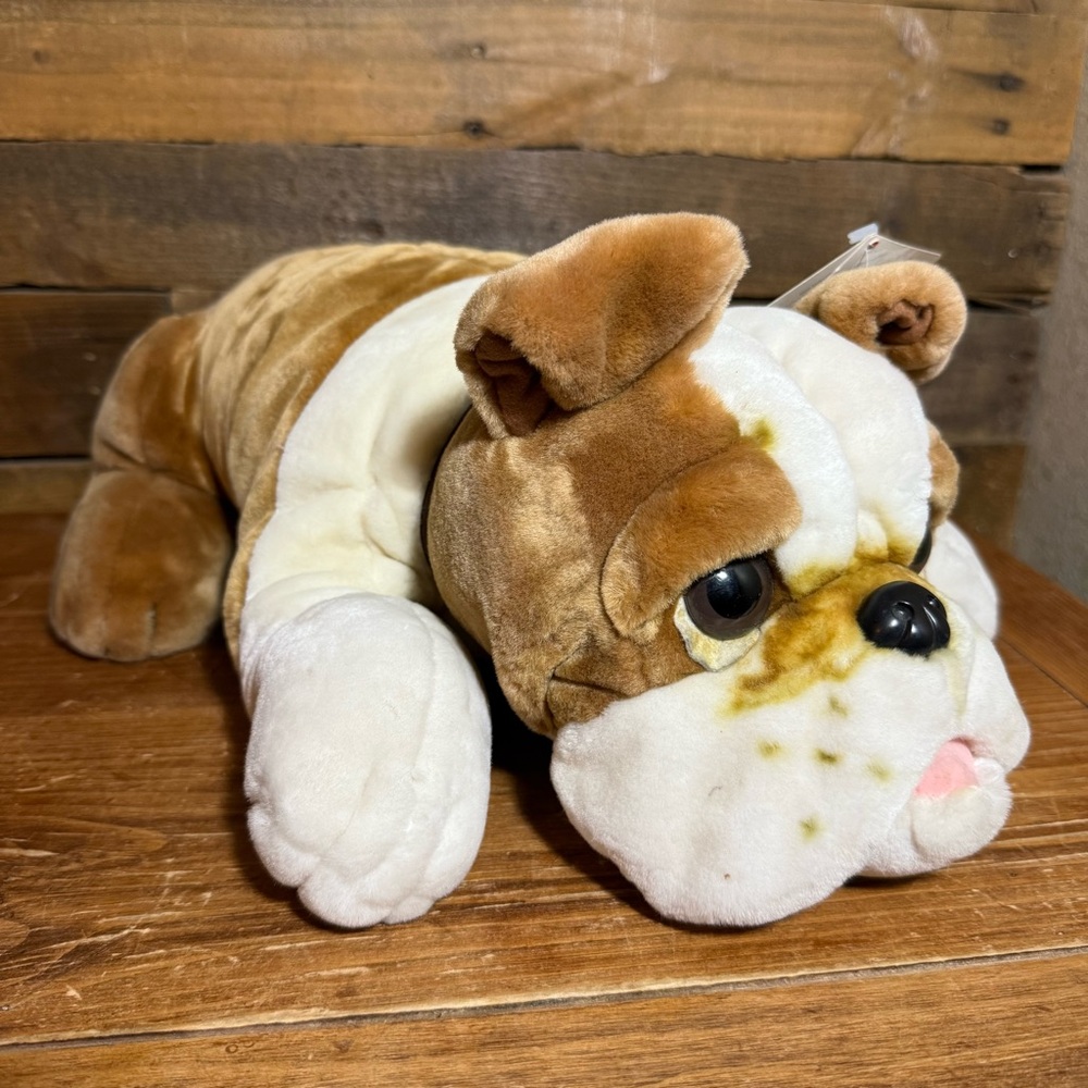 Vintage Large‎ RUSS BERRIE & CO INC “Brutus” English Bulldog Plush 19” with Vest